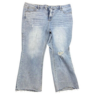 Women's Light Blue Distressed Jeans